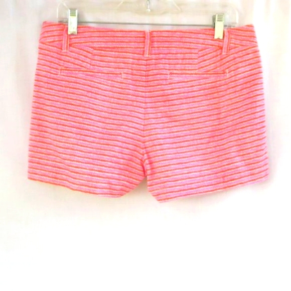 New Merona Shorts Cream Red Purple Striped High Rise Comfy Cotton Casual Size 6 - Picture 2 of 9